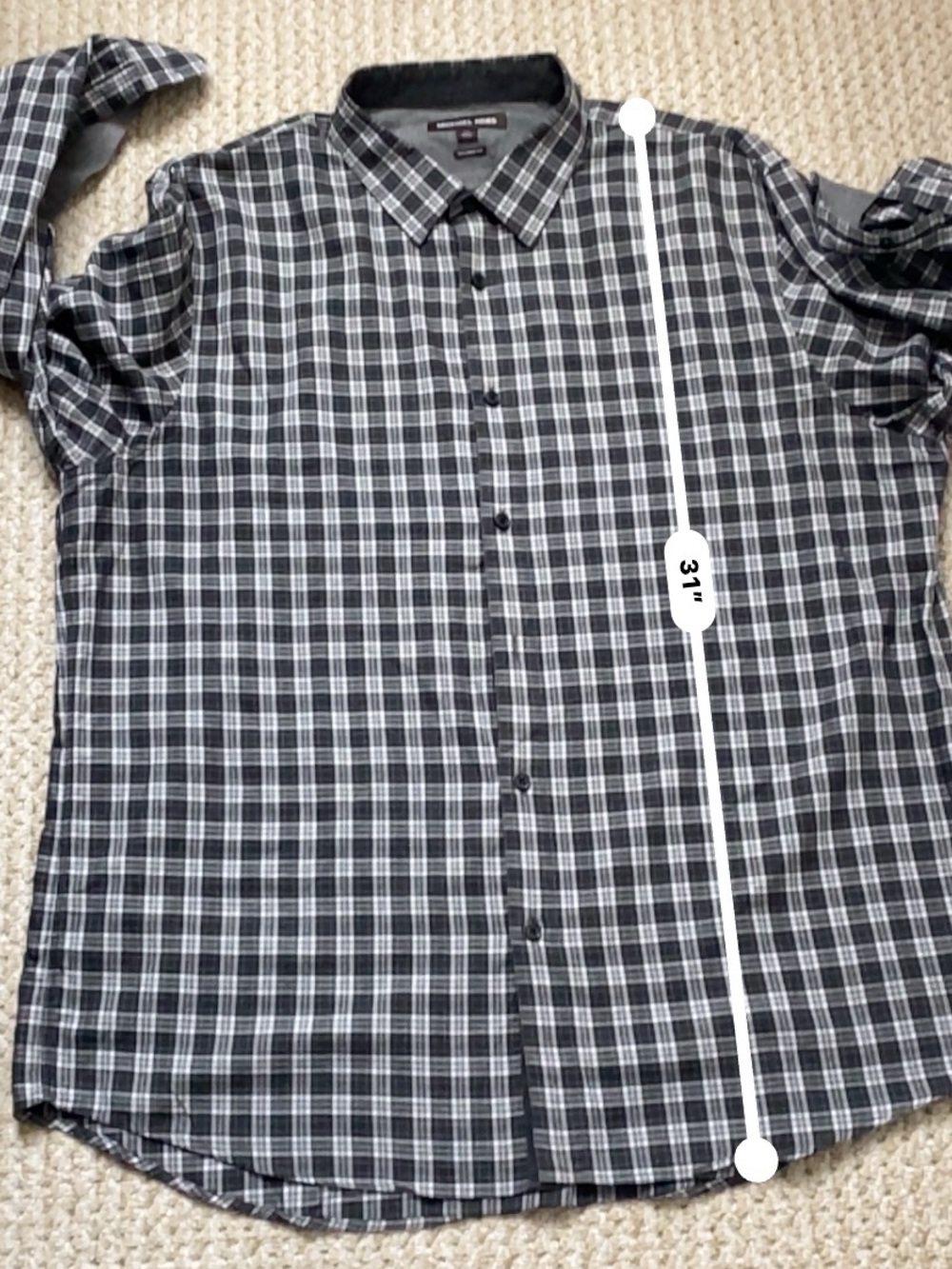 MICHAEL KORS | 100% Cotton Plaid Button Down Shirt Tailored Fit XXL - Picture 16 of 17